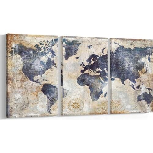 5d square diamond embroidery world map 3pcs diamond painting cross stitch 3d mosaic diamond triptych painting office decoration