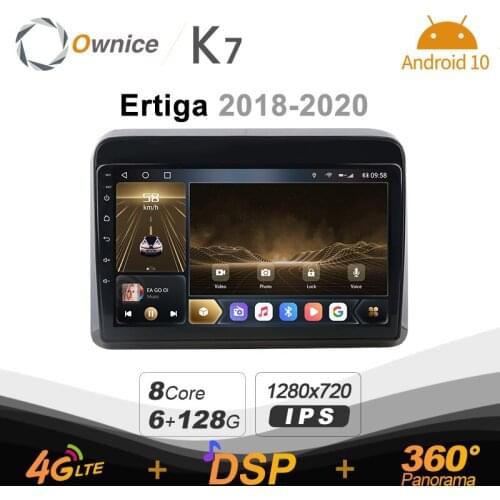 K7 Ownice 6G+128G Android 10.0 Car Radio For Suzuki Ertiga 2018 - 2020 Multimedia DVD Audio 4G LTE GPS Navi 360 BT 5.0 Carplay