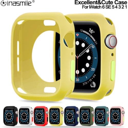 Colorful Silicone Case for Apple Watch Series 4 5 6 SE 40mm 44mm Protective Cover for iWatch Series 3 2 1 38mm 42mm Watch Bumper