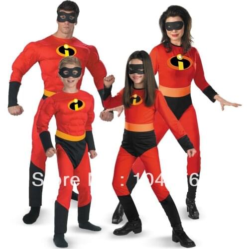 The Incredible costume Faminly incredible costume Spandex Superhero Costume 4 pieces