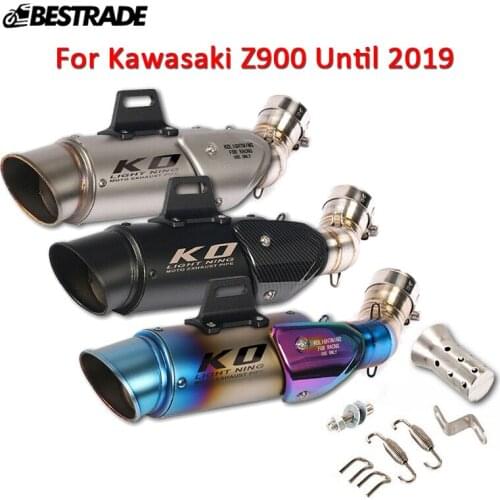 For Kawasaki Z900 Until 2019 Motorcycle Exhaust System Middle Link Pipe Slip On 51mm Mufflers Reserve Catalyst Stainless Steel