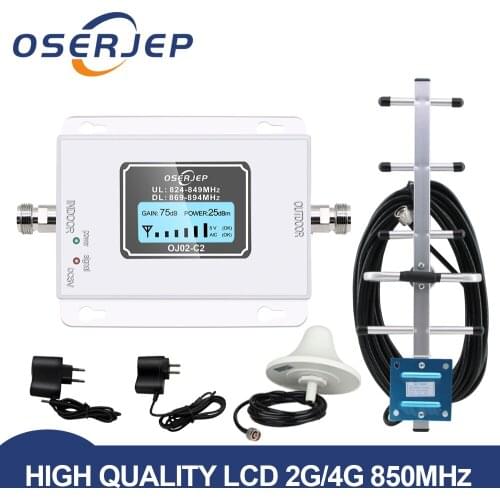 Gain70dB CDMA Signal Amplifier LTE Band 5(850 CDMA) Signal Repeater GSM CDMA 850MHz Mobile Phone Signal Booster with LCD Display