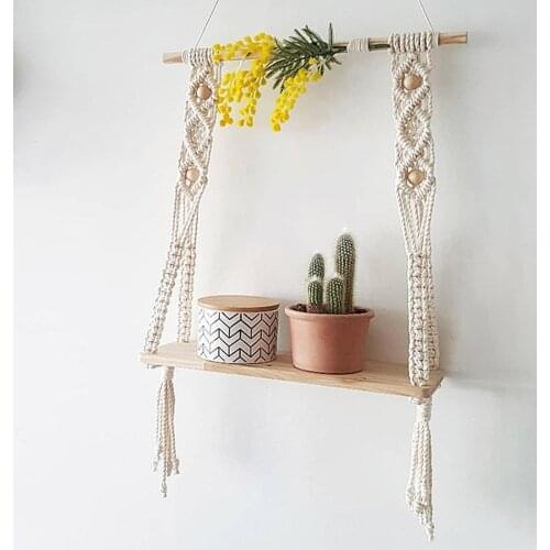 Boho Hand-woven Tapestry Cotton Thread Wall Hanging Decorative Painting Shelf Hanging Pendant Wall Decor Photography Props