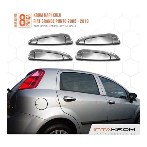 Fiat Grande Punto Chrome Door Handle 4 Door 8 Piece-2005-2018