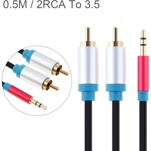 DiGiYes 0.5M RCA Cable HiFi Stereo 2RCA to 3.5mm Audio Cable Support AUX RCA Jack 3.5 Y Splitter for Amplifiers / Audio
