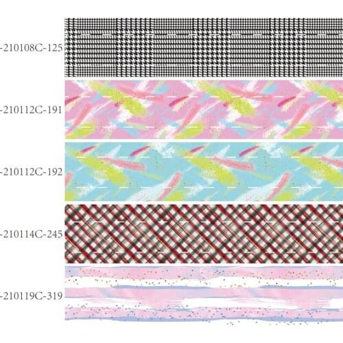 50 yards/lot) Wholesale 25mm 38mm ombre and checked printed hair bows ribbon