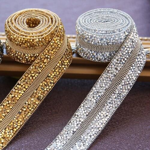 Gold and Silver Hot Drilling Lace Clothing Diy Accessories Accessories Rhinestone Chain Mesh Drill Strip Accessories
