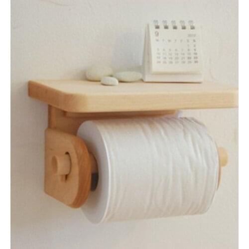 Square Toilet Bathroom Paper Holder Solid Wooden Roll Tube Creative Simple Vintage Handicraft Mount Storage Shelf Roller Papers