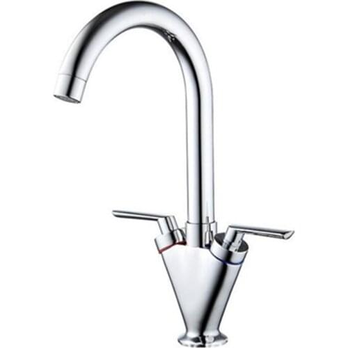 DONYUMMYJO Brass Quality Guarantee! double handle kitchen sink tap,kitchen mixer,round swivel Kitchen Faucets,torneira