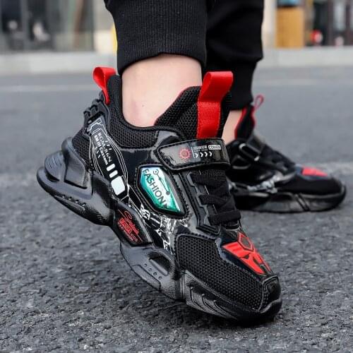 Summer Kids Sports Running Shoes Boys Fashion Breathable Walking Tenis Sneakers Children Hook&loop Casual Shoes Girls 5-12 Years