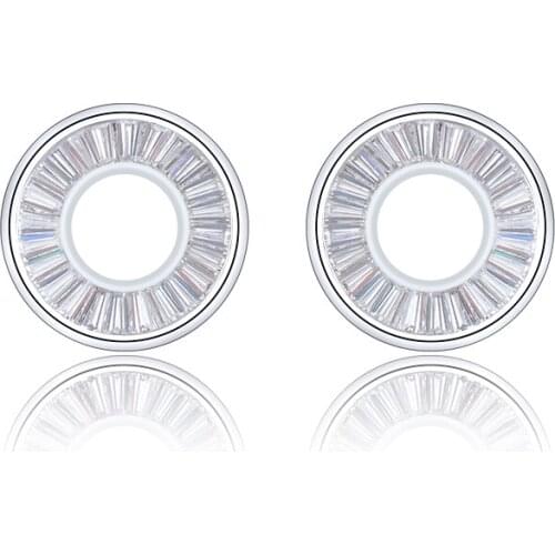 Hot Sale Unique Chic Round AAA CZ Party Stud Earrings WHITE Gold Color Wedding Jewelry For Women YME1084