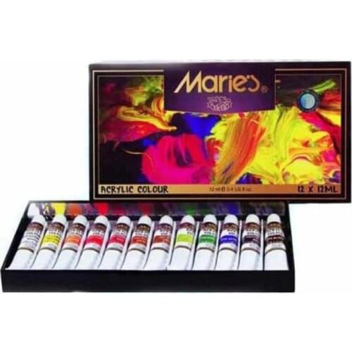 12/18Pcs 12ml Colors Acrylic Paint Set Professional Fabric Canvas Stone Wood Water Resistant Art Supplies DIY Peinture Acrylique