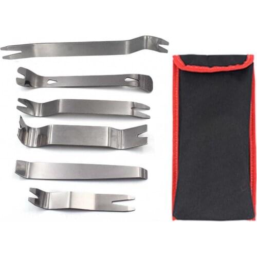 6Pcs/Set Professional Portable Automobile Stainless Steel Audio Disassembly Trim Pry Hand Tool Kit Car Accessories Supplies