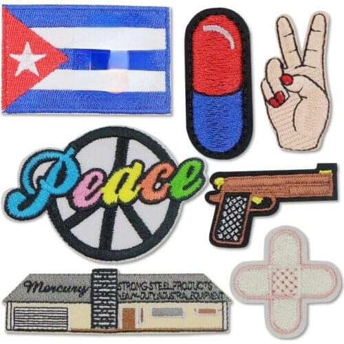 New Love Peace Hand Delicate Band-aid Patch Cartoon Embroidered Children Clothes Patch Decoration Shoes and Hats Patching Holes