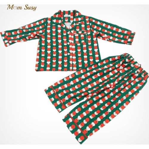 Baby Girl Boy Pajamas Clothes Set Shirt+Pant 2PCS Spring Autumn Child Sleepwear Lounge Suit Baby Home Suit Christmas 2-12Y