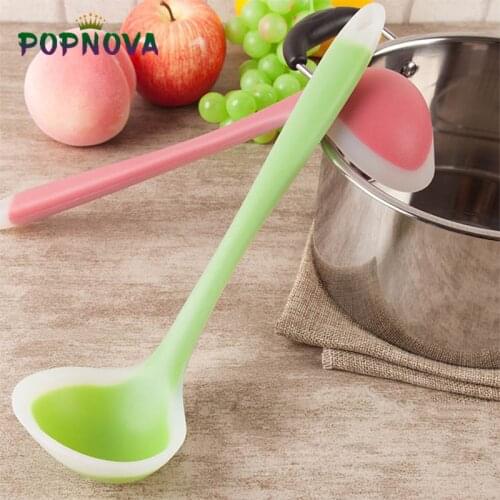 Large Long Handle Silicone Soup Spoon Non-stick Food Spoons Scoop Ladle Home Cooking Kitchen Utensils Tool