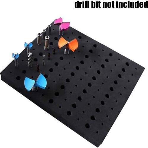Shockproof Garage Portable Tools Storage 110 Holes Divider Household Durable Router Bit Tray Workshop Save Space Hard Foam