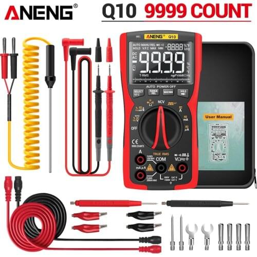 Q10 9999 Professional Digital Multimeter Tester Multimetro True RMS Analog DIY Transistor Capacitor NCV Testers Lcr multi Meter