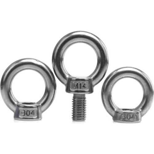M3 M4 M5 M6 M8 M10 M12 Eye Bolt eye nut 304 Stainless Steel Marine Lifting Eye Screws Ring Loop Hole Cable Rope Eyebolt nut