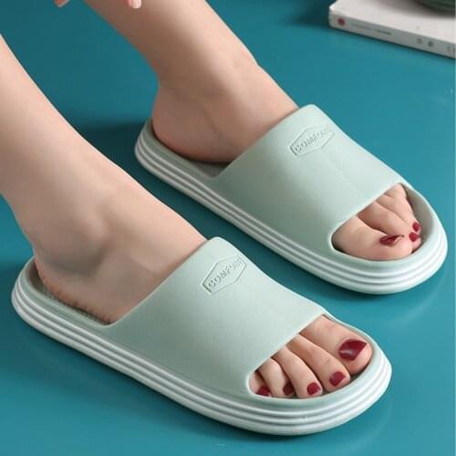 Women Slippers 2021 Summer Thick Platform Beach Eva Soft Sole Slide Shoes Sandals Leisure Men Ladies Indoor Bathroom Anti-slip