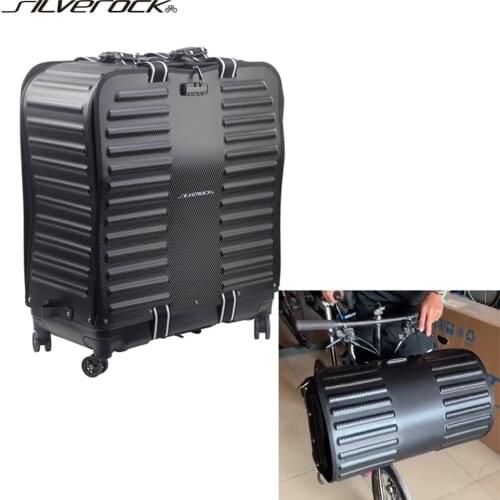 SILVEROCK Luggage Traval Case Transport Carry Roll Packing Bag for BROMPTON PIKES 3SIXTY Folding Bikes
