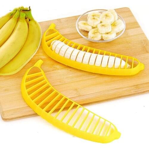 Banana Slicer Chopper Plastic Banana Cutter Salad Make Tool Fruit Salad Sausage Cereal Cutter