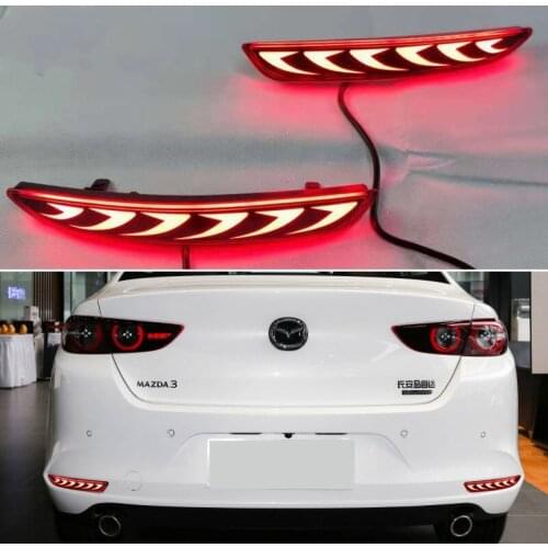 Rear Bumper Lights For Mazda 3 Sedan 2020 2021 Led Turn Signal Reflector 12V Car Brake Fog Lamps Auto Accessories Light