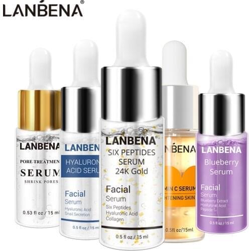 LANBENA Hyaluronic Acid Serum Blackhead Removing Moisturizing Acne Treatment Skin Care Repair Whitening Anti-Aging Winkles 15ml