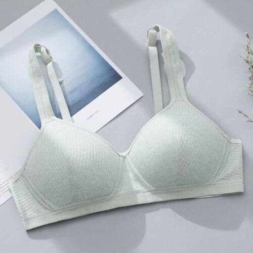 Thin Girls No Steel Ring Underwear Bra Gathered Small Breasts Sexy Solid Color High School Students Developmental Bra