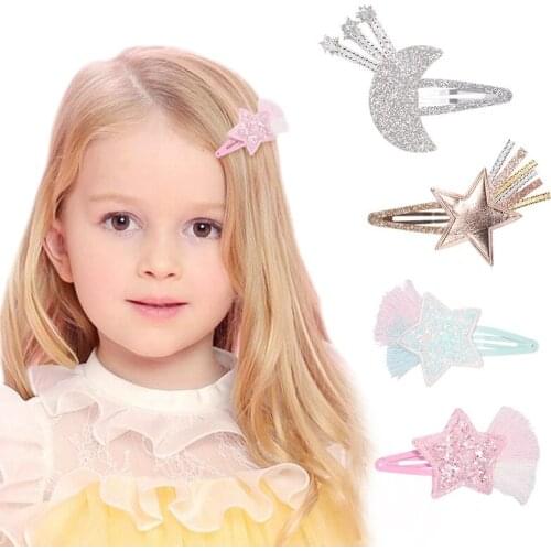 Baby girl Infant hair accessory cloth Star newborn Gift Toddlers clips hairpin headwrap Princess children cute Headwear tassel