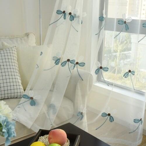 Four Leaf Clover Embroidered Curtain for Bedroom Elegant Mesh European Modern Simple Window Treatment Nets M070C