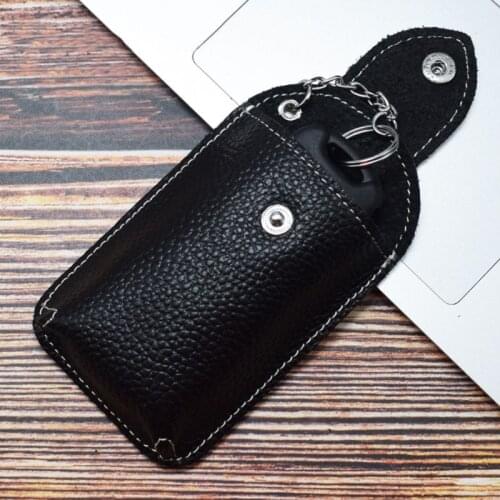 Women Men Leather Car Keychain Card Holder Wallet Case Key Organizer Bag keyring L4ME