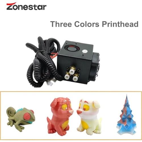 ZONESTAR Update Three 3D Printhead Optional 3-IN-1(3) OUT 24V Mix Color HOTEND Printer Mix Color 3D Printerhead
