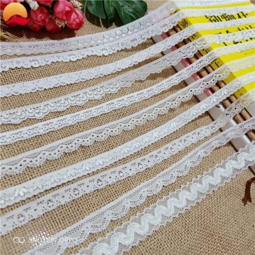 1.2-2cm S2457 elastic lace DIY lace trim fabric embroidery white lace accessories, used for crafts sewing fabric clothing