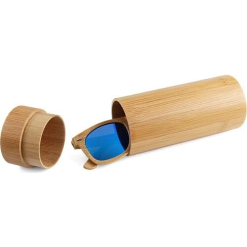 100pcs/lot Handmade Glasses Case Natural Retro Bamboo Sungalsses Box Cylinder Little Items Storage Container