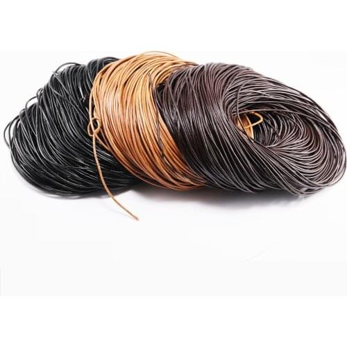 2-5m/lot 3 Color Genuine Cow Leather Round Thong Cord Leather Cord String Rope For DIY Necklace Bracelet DIY Jewelry Making