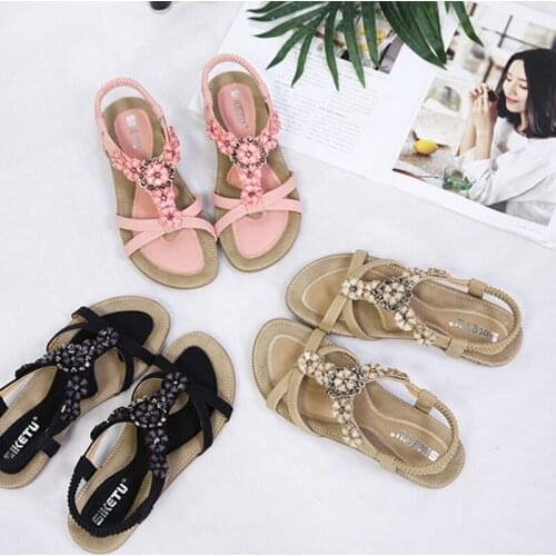 2021 Summer New Fashion Women Summer Flat Sandals Open Toe Beach Praty Slides