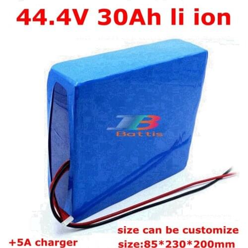 44.4V 30Ah lithium ion battery pack 12S li ion batteries for 2500W Bike bicycle scooter + 5A Charger
