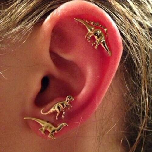 6 Pcs /Set New Fashion Jewelry Earirngs Dinosaur Earrings Cute Earring Oorbellen Couples Earrings For Women Wholesale Bijoux