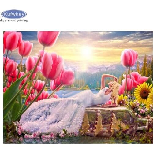 5d diy diamond embroidery beauty tulip diamond painting eigen flowers foto Cross Stitch full square drill Rhinestone mosaic art