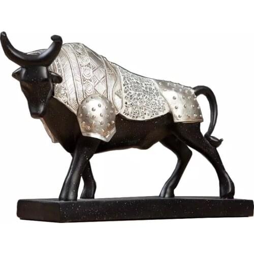 [MGT] American Retro Bullfighting Ornaments Armored Bull Statue Sculpture Home Furnishings Crafts