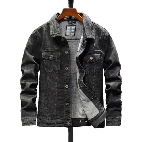 Chaqueta vaquera para hombre, chaqueta Retro a la moda de primavera y otoño para hombre, chaqueta vaquera informal lavada, abrig