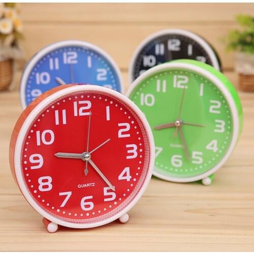 1Pc Mini Digital Alarm Clocks Office Desktop Quartz Number Round Clock Kids Children Bedside Wake Up Alarm Clock Decoration