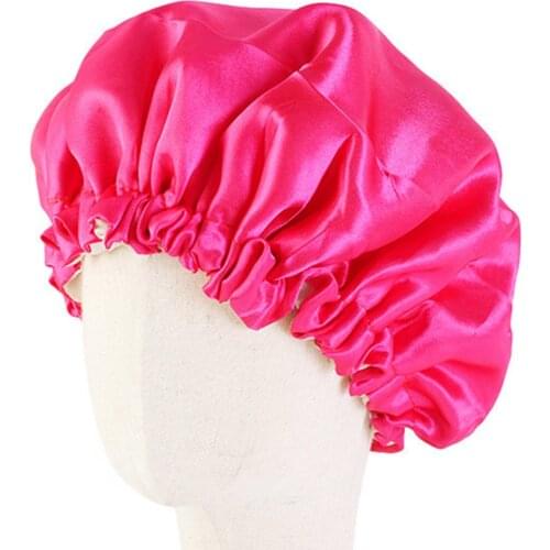Children Bonnet Fabric Satin Adjustable Elastic Turban Cap