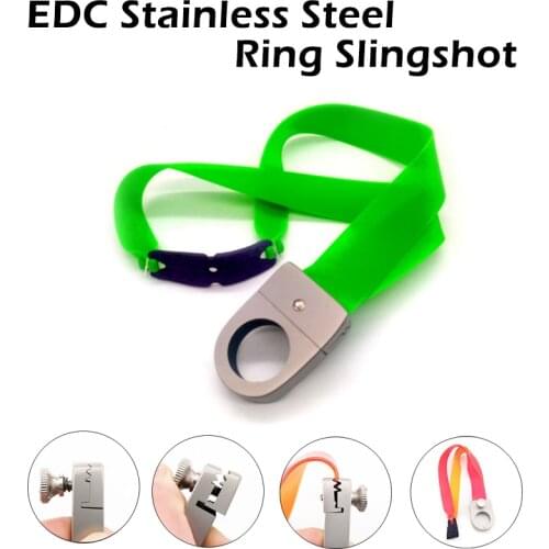 EDC Outdoor Kids Toys Sports Stainless Steel Ring Slingshot Mini Pocket Finger Slingshots Defense Game Sensory Toys Camp Toy