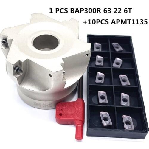 BAP300R 40-22 63-22 50-22 CNC Face Milling Cutter Head Precision Tool head 90 degree with Inserts+10PCS APMT1135