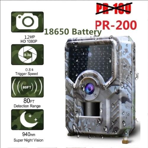 New HD 12MP 49pcs 940nm IR LED Hunting Camera 18650 Battery Wildlife Camera Night Vision Photo Traps Infrared Cam Hunter Tools