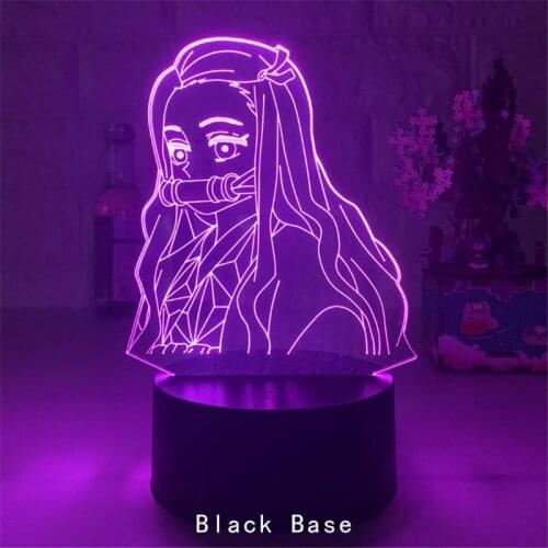 Kimetsu No Yaiba Nezuko Kamado Demon Slayer Figure Night Light Creative Gift Visual Stereoscopic Decoration LED Colorful Lamp