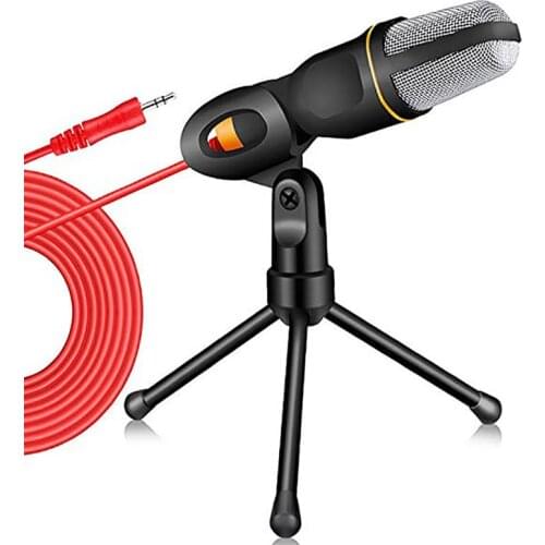 Condenser Microphone 3.5mm Plug Home Stereo MIC Desktop Tripod for PC Video Skype Chatting Gaming Podcast Recording