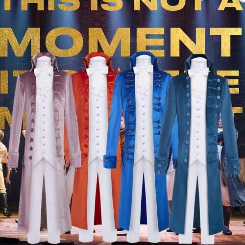 Alexander Hamilton Cosplay Costume Musical Rock Opera Concert Man Stage Outfit Halloween Carnival Shows Cloth Trench